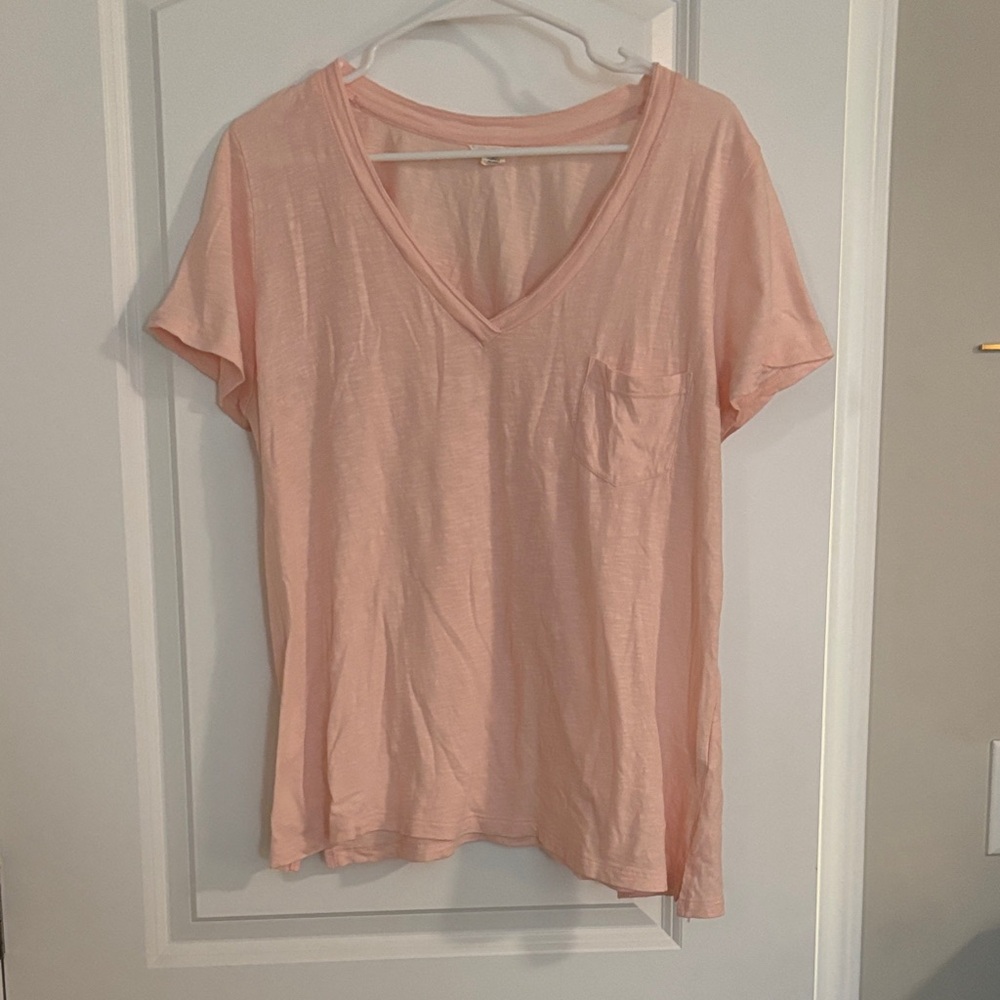 Caslon Light Pink V-Neck Short Sleeve Tee